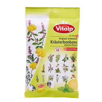 Bonbon Švýcarské bonbony citron–meduňka bez cukru 75 g DOMACO