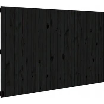 Nástěnné čelo postele černé 185x3x110 cm masivní borové dřevo