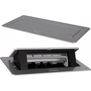 Elektrická zásuvka Zásuvka, Anténní lišta, Elektrické, Internetové, Telefonní, USB stolní Kanlux stříbrná