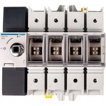 Jistič Hager Odpojovač 4P 160A modulární otočný vel. 4 IP20