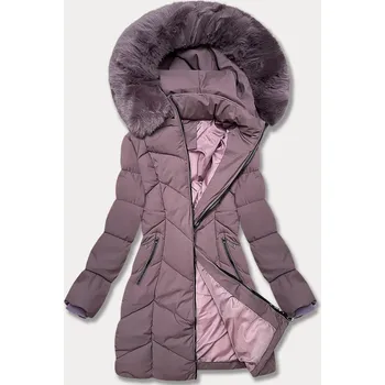Fialová dámská zimní plus size bunda s délkou do poloviny stehen S'west (B8306-71) odstíny fialové 46