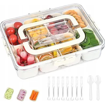 Dóza na potraviny Nádoba na svačinu s 8 přihrádkami a víkem pro skladování