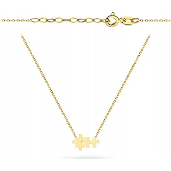 Náhrdelník ZLATÝ NÁHRDELNÍK ŘETÍZEK Dámský Au 585 Spojené Puzzle 14k