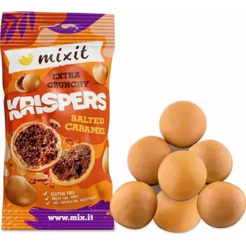Krispers – extrudované kuličky čokolády a slaného karamelu 50 g MIXIT