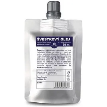 Rostlinný olej ŠVESTKOVÝ OLEJ LISOVANÝ ZA STUDENA 50 ml - náhadní balení RENOVALITY