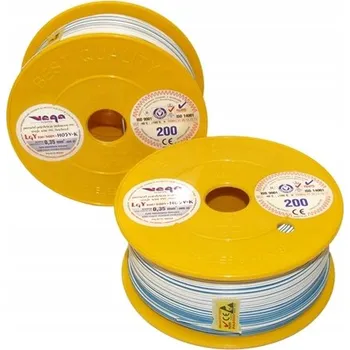 elektrický kabel Vodič LgY 200 m 1žilový 0,35 mm2 bílo-modrý