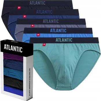 Slipy 5-BALENÍ pánské slipy sportovní Atlantic bavlna 5SMP-004-ZIEJ/GRA/NIEJ/IND M