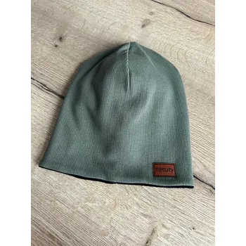 Čepice Natuty Čepička homeless s fleecem - khaki žebrovaná Velikost: 46-48