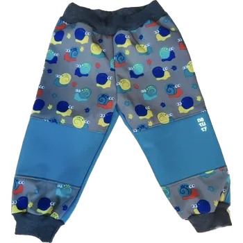 Chlapecké kalhoty Natuty Softshellové kalhoty zateplené - Petrolejové a kombinace s barevnými šneky Velikost: 92