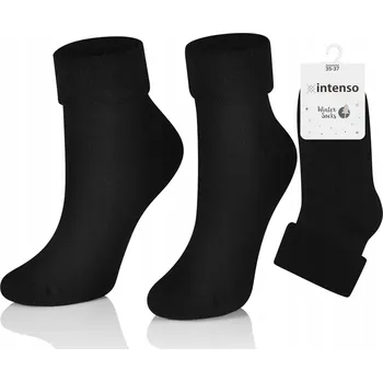 Dámské ponožky PONOŽKY BEZ STAHU dámské froté teplé černé