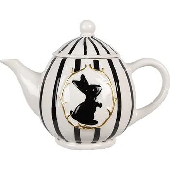 Konvice na čaj Clayre & Eef - Keramická konvička na čaj CHECKERED BUNNY CBTE