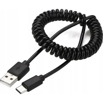 Datový kabel Spirálový kabel USB 2.0 - typ C (AM/CM) 1,8m černý