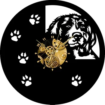 Hodiny NÁSTĚNNÉ HODINY VYROBENÉ Z VINYLOVÉ DESKY - DEKORACE NA ZEĎ