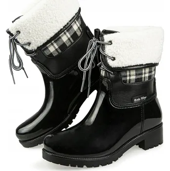 Dámské holínky Holínky dámské zateplené Rain Way kostkované 38