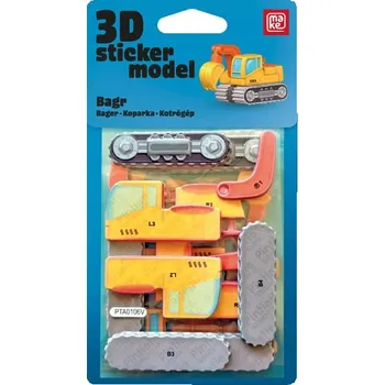 autíčko MFP 3D Sticker Model Stavební stroje Bagr - MAKE 1042617