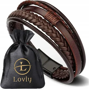 Náramek HNĚDÝ KOŽENÝ PÁNSKÝ NÁRAMEK ELEGANTNÍ OCEL