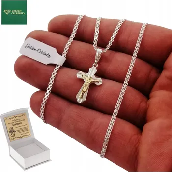 Náhrdelník STŘÍBRNÝ ŘETÍZEK S KŘÍŽKEM RYZOST 925 + VĚNOVÁNÍ