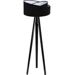 BPS koncept Stojací lampa Galaxy, v.146cm, černo-bílé stínidlo, 1xE27, ø 50 cm Barva podstavy: Černá