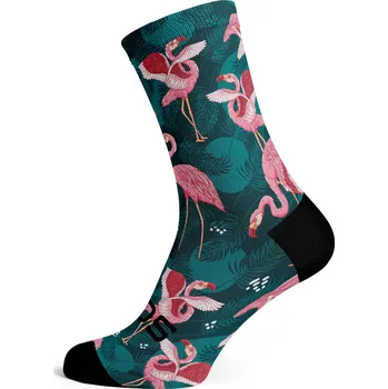 SOX cyklistické sportovní ponožky flamingo - bezešvé Velikost: L
