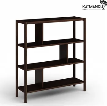 Knihovna KATMANDU Velký dubový regál Campi, Tabák