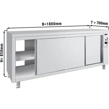 Lednice G.Gastro Ohřívací stůl režon ECO - 1,8 m - s průchodkou