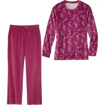 Dámské pyžamo Atlas For Men Sametové pyžamo s kytičkovaným vzorem, Fialová, Velikost 36-38 ZT020