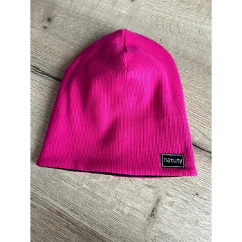Čepice Natuty Čepička homeless s fleecem - tmavě růžová žebrovaná Velikost: 52-54