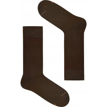 Pánské ponožky ELEGANTNÍ KLASIKA Hnědé ponožky z organické bavlny TakaPara 41-45