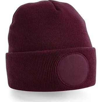 Módní doplněk Beechfield Kuličková čepice s nášivkou Barva: burgundy, Velikost: One Size G_CB446