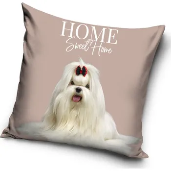 Polštář Povlak na polštářek Maltézský psík Princezna Béžový