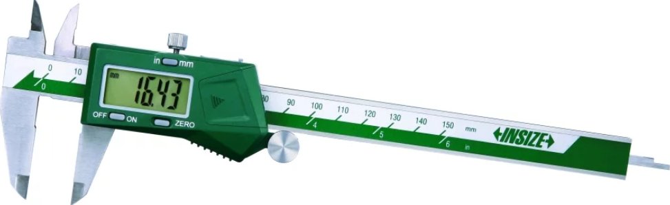 Digitální posuvné měřítko nejprodávanější INSIZE 1108 Rozsah: 0–200 mm, Délka ramen: Spodní: 50 mm | Horní: 24/19 mm, Posuvové kolečko: ANO
