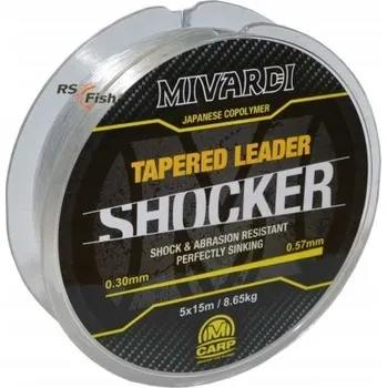 Mivardi Šokový Vlasec Shocker Tapered Leader Čirá 5x12 m