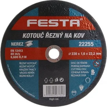 Řezný kotouč Kotouč řezný FE 230x1,6x22mm FESTA (odběr bal.5ks) KUTIL Sklad7 8022255.00 (KUTIL Sklad7)