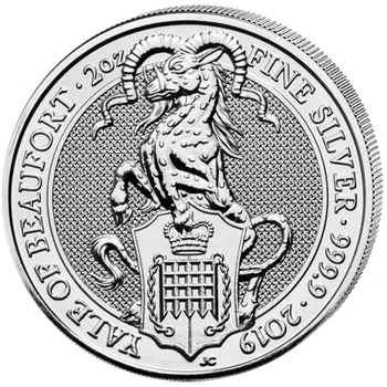 Stříbrná mince 2 Oz Falcon of The Plantagenets Queens Beasts 2019