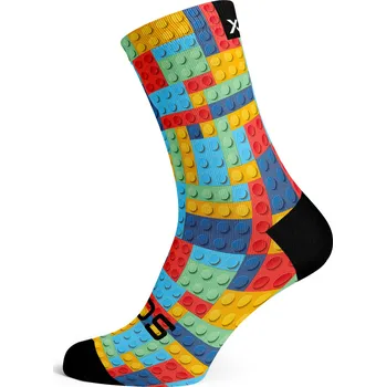 SOX cyklistické sportovní ponožky blocks - bezešvé Velikost: S