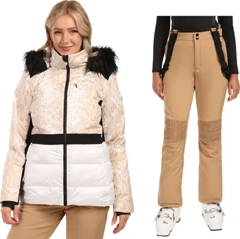 Dámská bunda Dámský lyžařský komplet Lena WHT 38 + Dione BEG 38