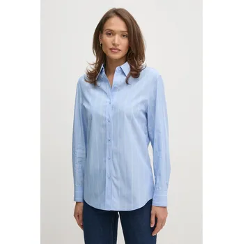 Pánská košile Bavlněná košile Calvin Klein modrá barva, regular, s klasickým límcem, K20K207670 50X, vel. 34