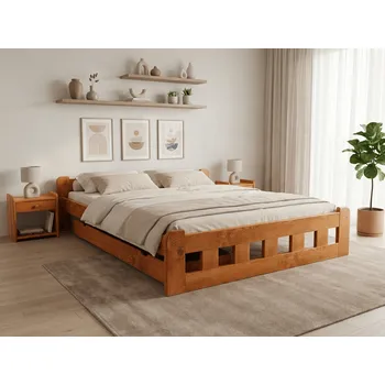 Nábytek Postel Naomi zvýšená 160x200 cm, olše Rošt: S lamelovým roštem, Matrace: Matrace Sommera 18 cm