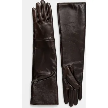 Rukavice Kožené rukavice Gestuz dámské, hnědá barva, 10909521 89X, vel. XS/S