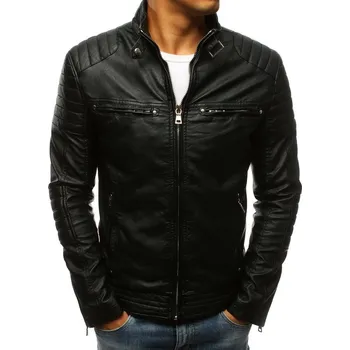 Pánská kožená bunda Barva černá DSTREET TX3265 - výprodej Barva: Černá, Velikost: 3XL