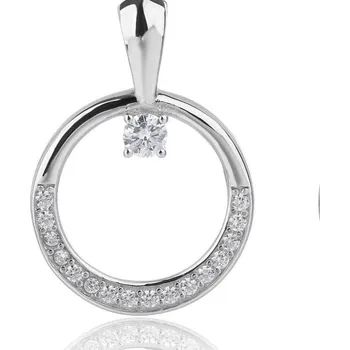 Přívěsek Jan Kos jewellery Stříbrný přívěsek s bílým zirkonem MHT-488