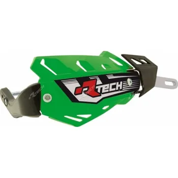 Motocyklový chránič Kryty páček Rtech Flx Alu zelené vč. montážní sady - uni