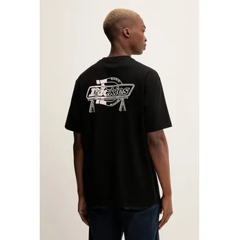 Bavlněné tričko Dickies pánské, černá barva, s potiskem, DK0A87QP 99X, vel. L
