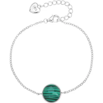 Náramek Jan Kos jewellery Stříbrný náramek s malachytem MHT-4924/SZ1