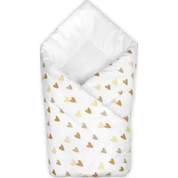 Zavinovačka Baby Nellys Kojenecká zavinovačka klasik Srdíčka - bílá, béžová