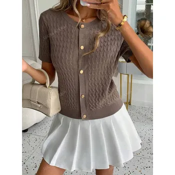 Dámský svetr SHEIN TEXTUROVANÝ KARDIGAN S KRÁTKÝM RUKÁVEM (L)