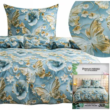 Povlečení Povlečení 140x200 2dílná sada povlak 70x80 saténové Maria motýli