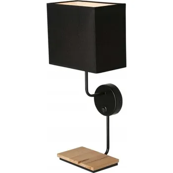 Nástěnné svítidlo Černé nástěnné svítidlo LAMPA s vypínačem a poličkou
