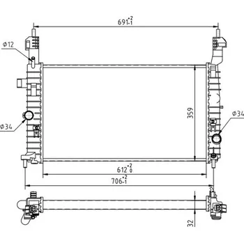 Chladič motoru Chladič, chlazení motoru HART 637 203
