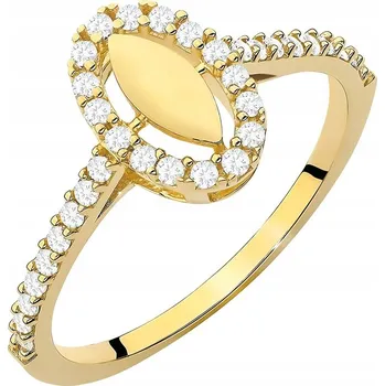 Prsten STŘÍBRNÝ PRSTÝNEK ryzost 925 OVÁL se ZIRKONY vel. 14